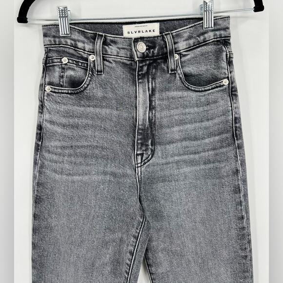 SLVRLAKE Beatnik High Rise Skinny Jeans Slim Harvest Moon Black Gray Grey 24 - Picture 5 of 14